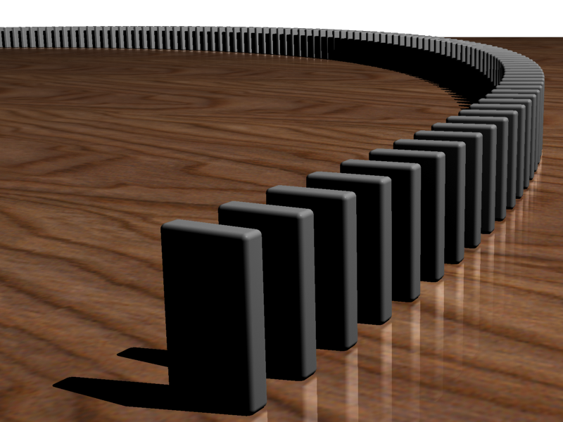 A row of dominoes. Source: Pokipsy76 via commonswiki.